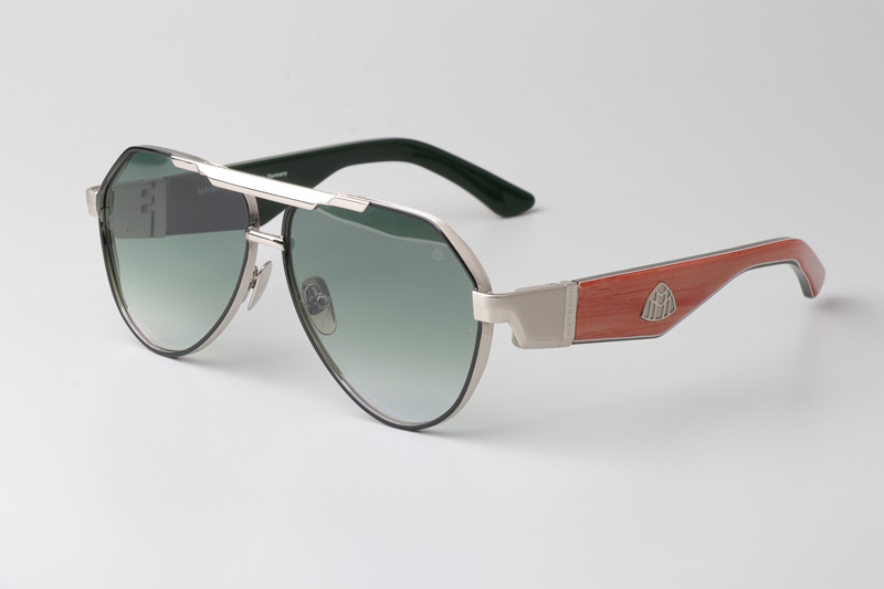 The King III Sunglasses Silver Red Gradient Green