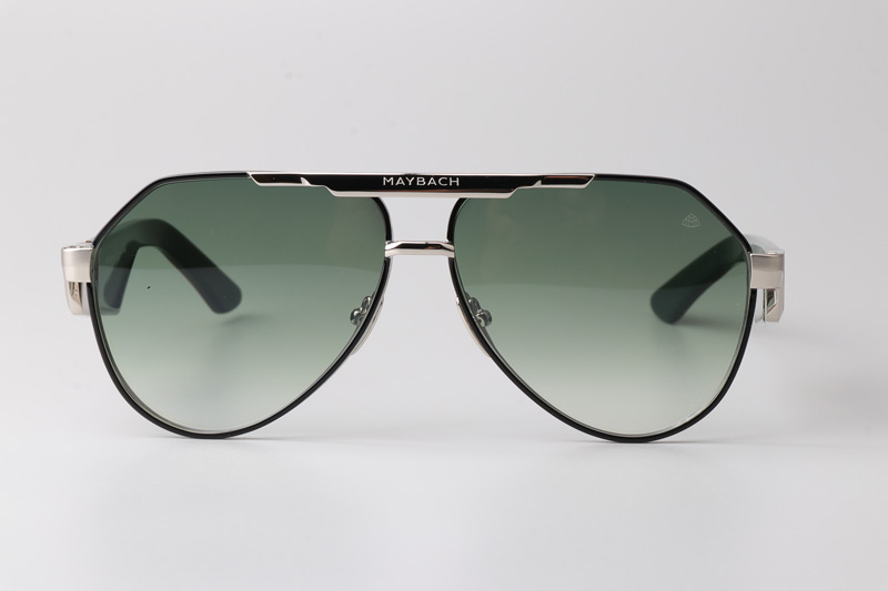 The King III Sunglasses Silver Red Gradient Green