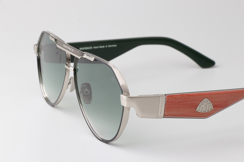 The King III Sunglasses Silver Red Gradient Green