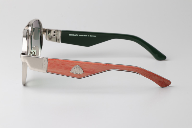 The King III Sunglasses Silver Red Gradient Green