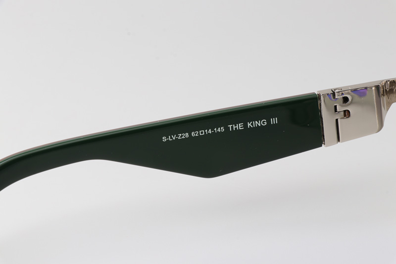 The King III Sunglasses Silver Red Gradient Green