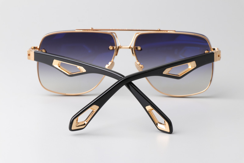 The King II Sunglasses Gold Black Gradient Gray