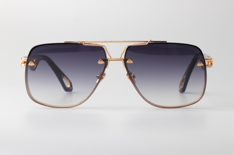 The King II Sunglasses Gold Black Gradient Gray
