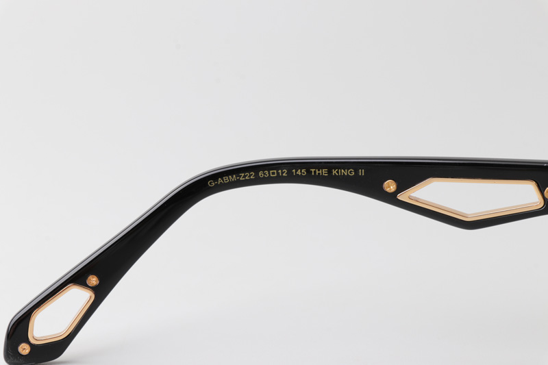 The King II Sunglasses Gold Black Gradient Gray