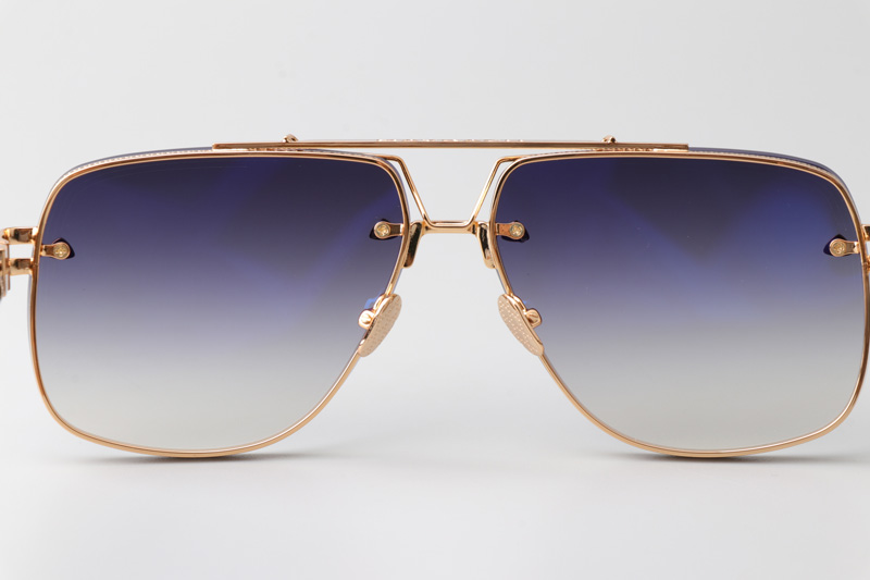 The King II Sunglasses Gold Black Gradient Gray