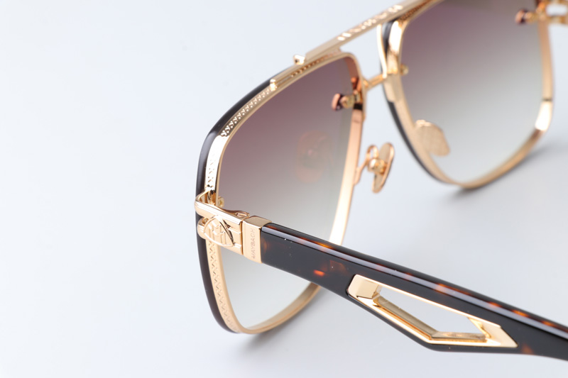 The King II Sunglasses Gold Tortoise Gradient Brown