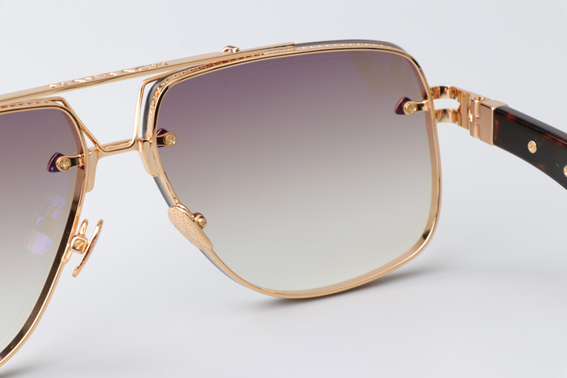 The King II Sunglasses Gold Tortoise Gradient Brown