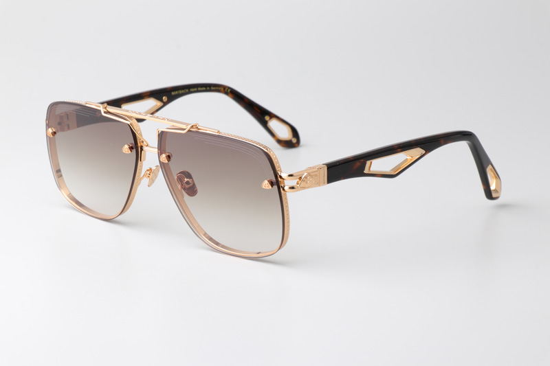 The King II Sunglasses Gold Tortoise Gradient Brown