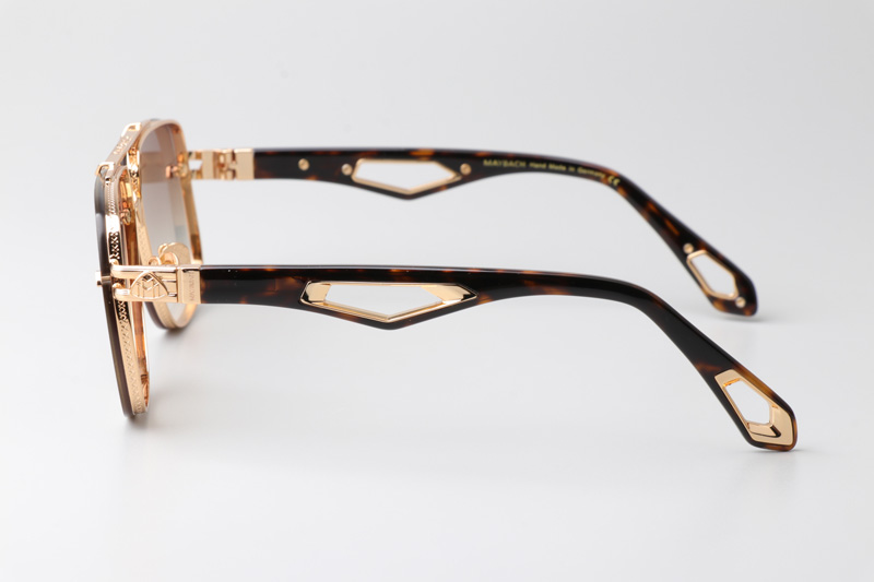 The King II Sunglasses Gold Tortoise Gradient Brown