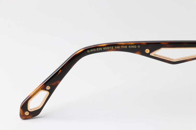 The King II Sunglasses Gold Tortoise Gradient Brown
