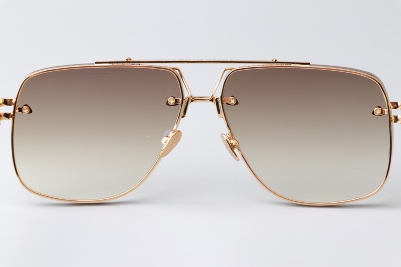The King II Sunglasses Gold Tortoise Gradient Brown