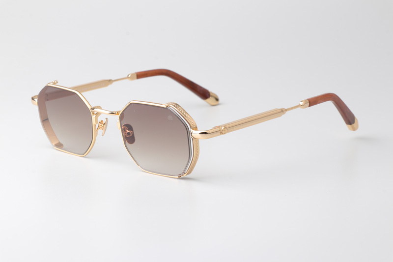 The Loew Sunglasses Gold Gradient Brown