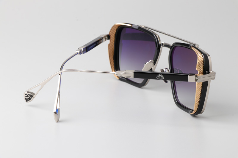 The Nean Sunglasses Silver Black Gradient Gray