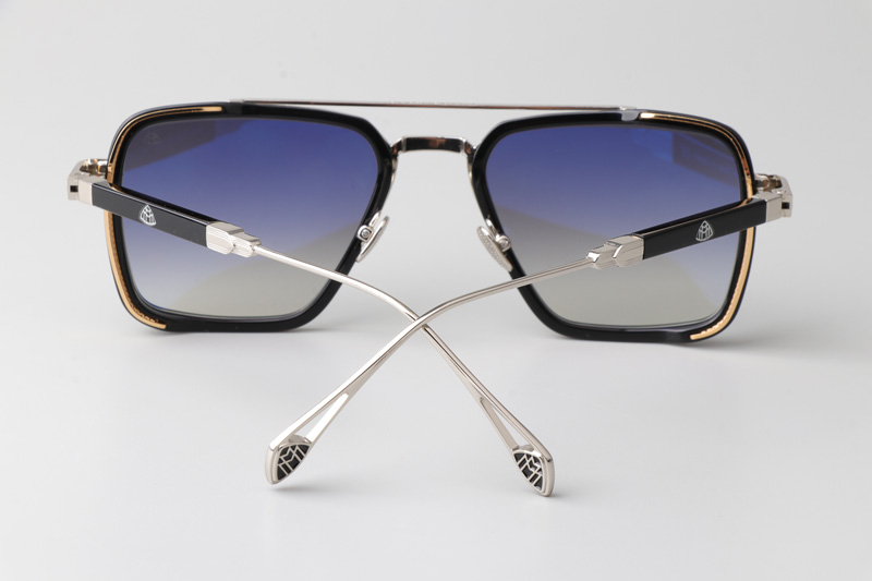 The Nean Sunglasses Silver Black Gradient Gray
