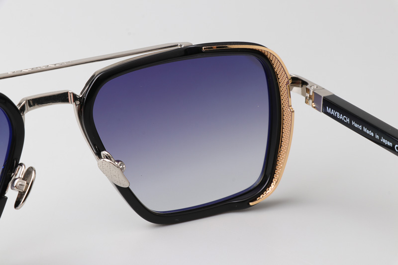 The Nean Sunglasses Silver Black Gradient Gray