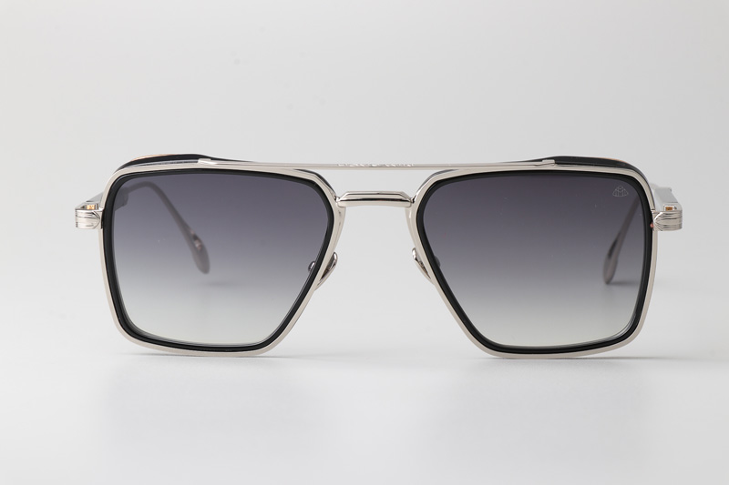 The Nean Sunglasses Silver Black Gradient Gray