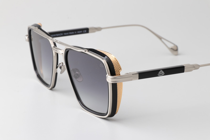 The Nean Sunglasses Silver Black Gradient Gray