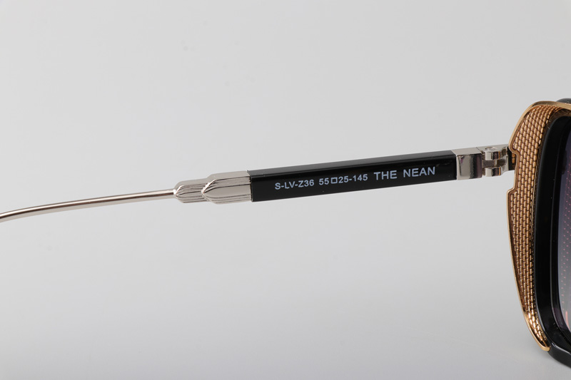 The Nean Sunglasses Silver Black Gradient Gray