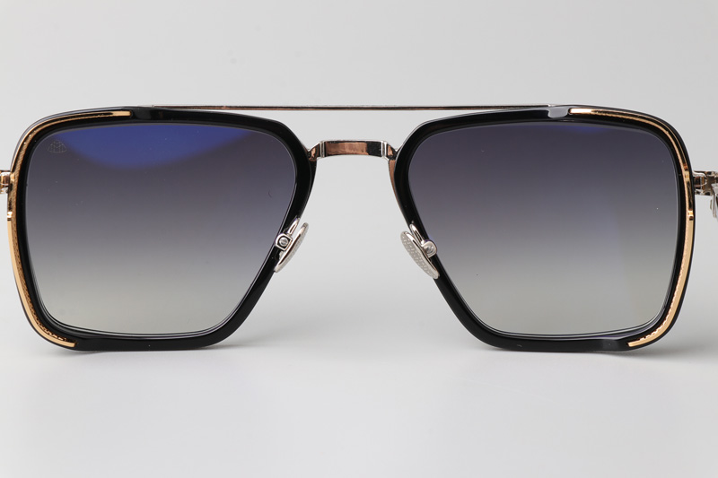 The Nean Sunglasses Silver Black Gradient Gray