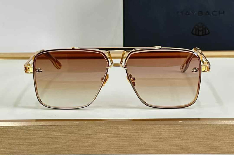 The Paly I Sunglasses Gold Red Gradient Brown