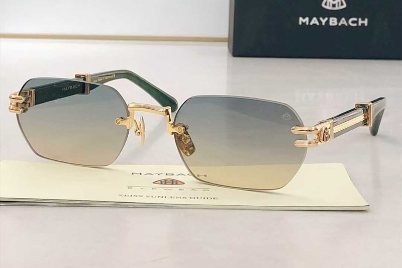 The Post Sunglasses Gold Green Gradient Blue