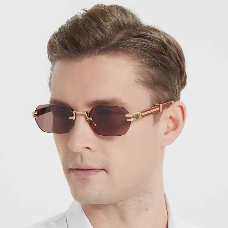 The Post Sunglasses Gold Red Brown