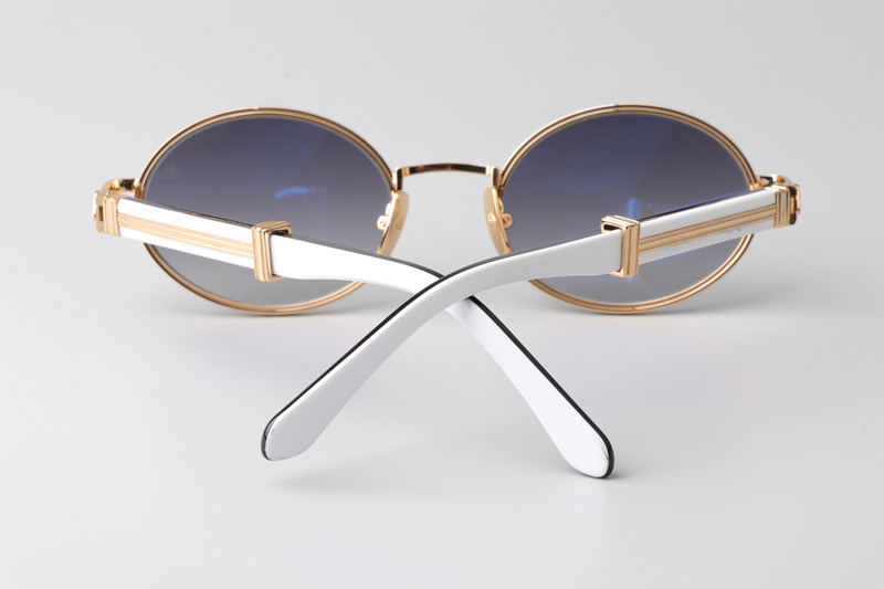 The Producer I Sunglasses Gold White Gradient Gray