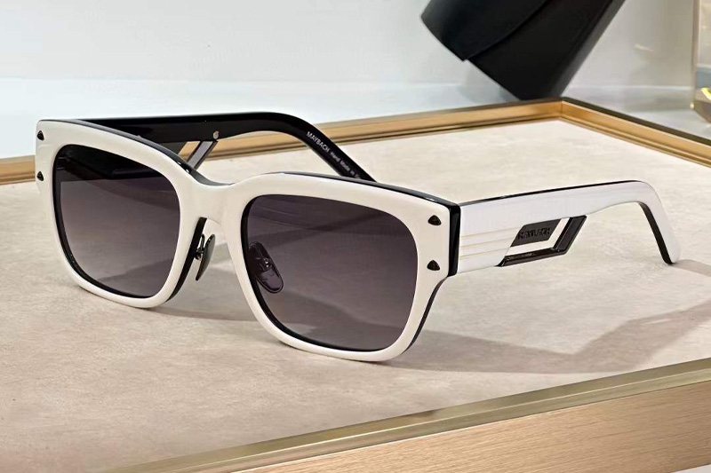 The Rebel II Sunglasses White Gradient Gray