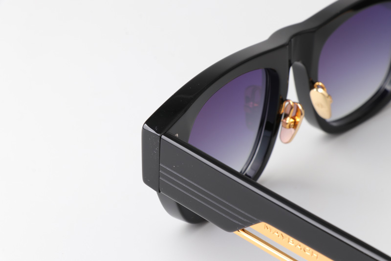 The Rebel I Sunglasses Black Gold Gradient Gray