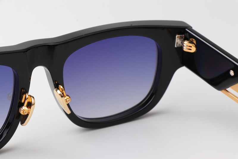 The Rebel I Sunglasses Black Gold Gradient Gray