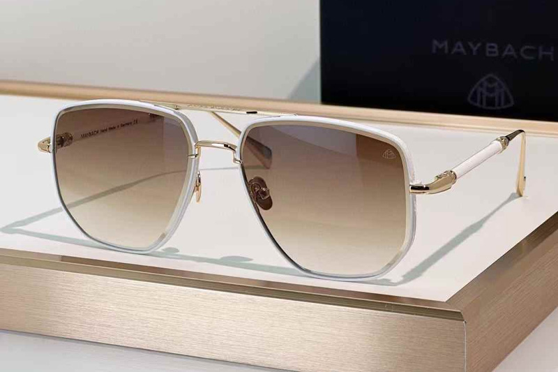 The Sanme Sunglasses White Gold Gradient Brown