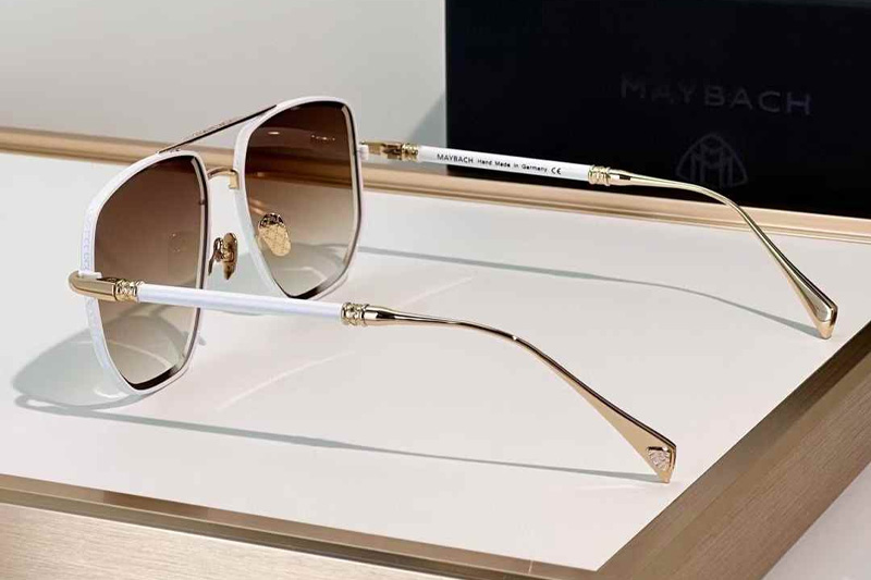 The Sanme Sunglasses White Gold Gradient Brown
