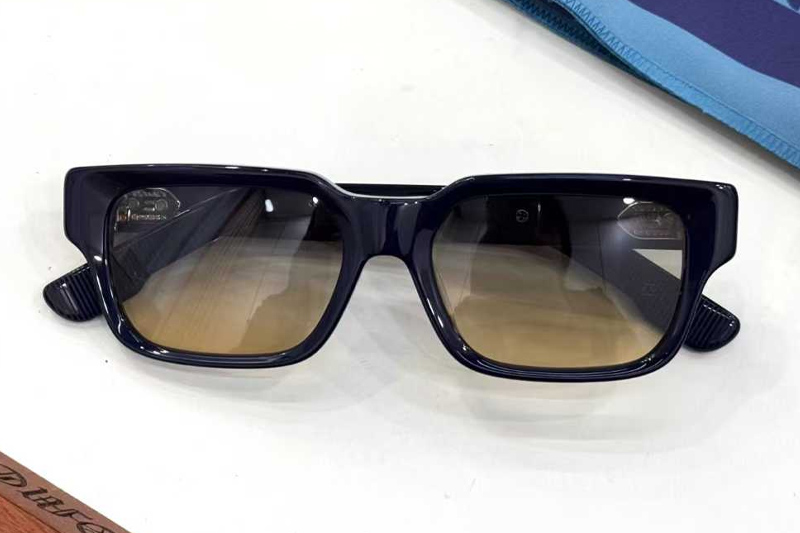 Thick Sunglasses Blue Gradient Brown