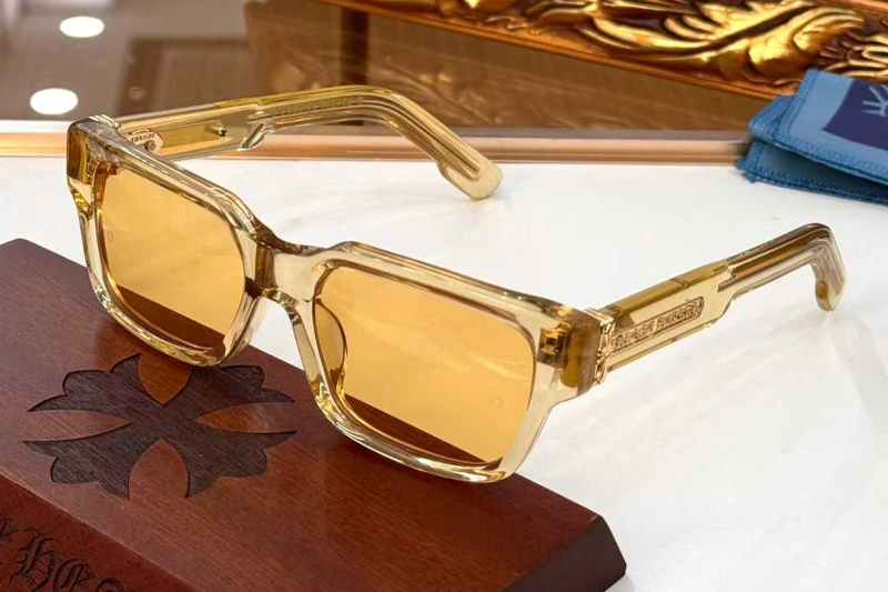 Thick Sunglasses Brown Yellow