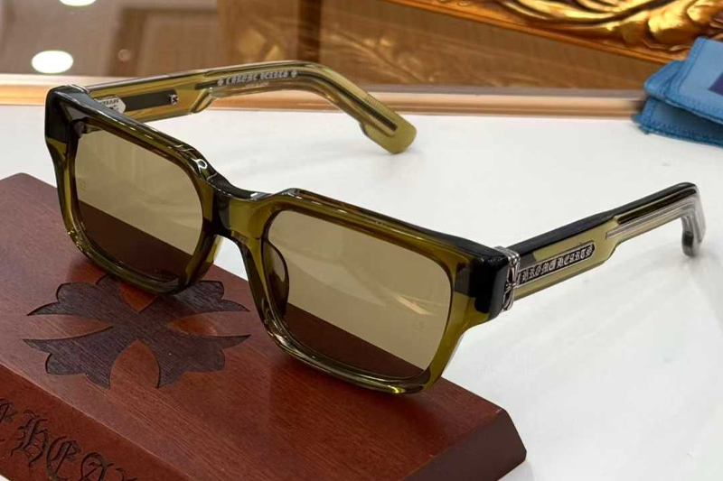 Thick Sunglasses Green Brown