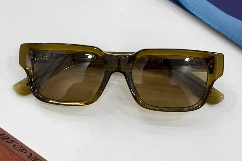 Thick Sunglasses Green Brown