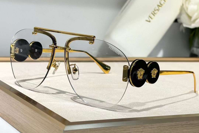 VE2250 Sunglasses Black Gold Clear