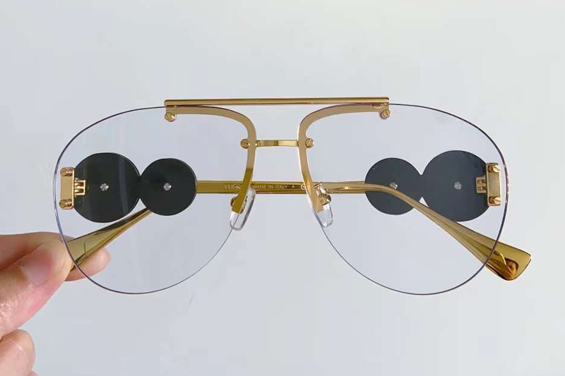 VE2250 Sunglasses Black Gold Clear