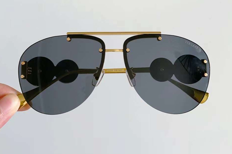 VE2250 Sunglasses Black Gold Gray