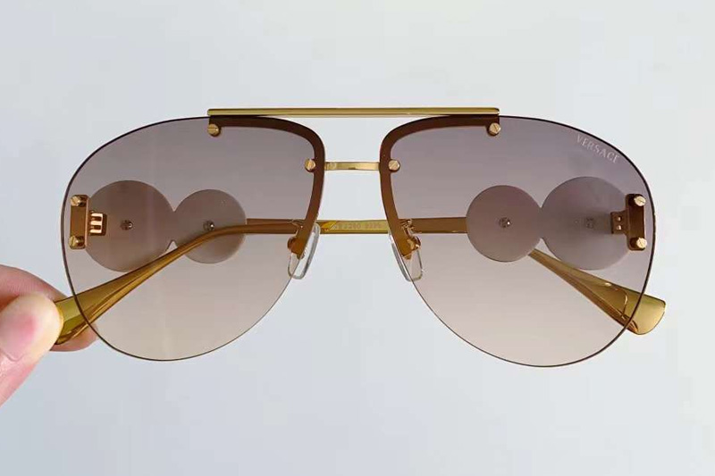 VE2250 Sunglasses White Gold Gradient Brown