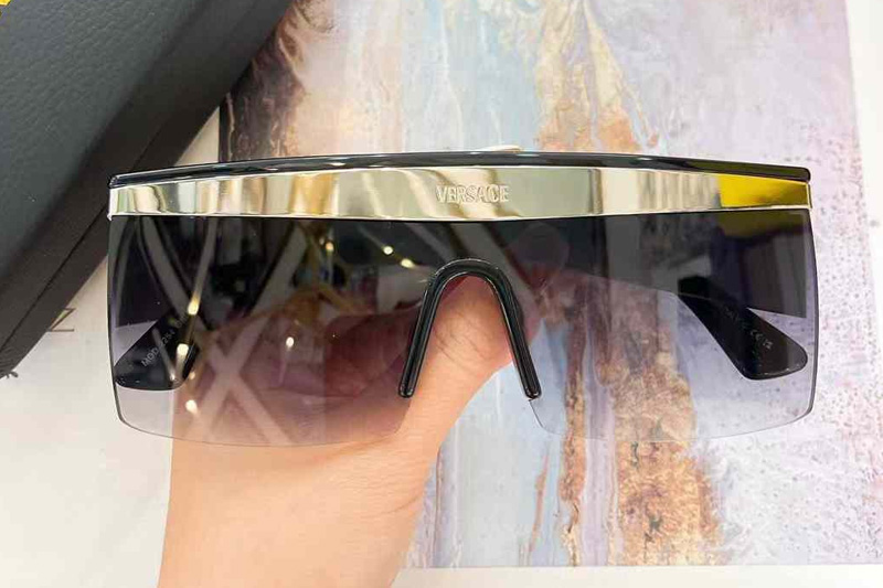 VE2254 Sunglasses Black Silver Gradient Gray