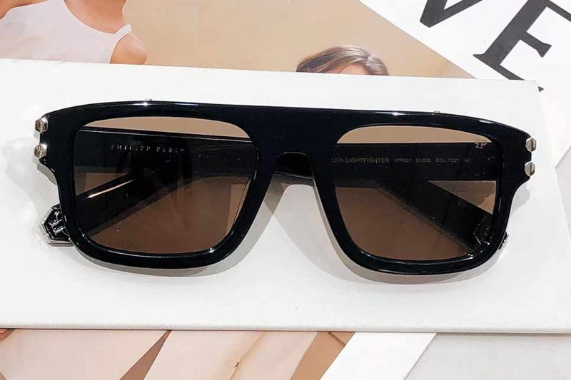 VPP021 Sunglasses Black Silver Brown