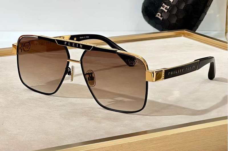 VPP090M Sunglasses Black Gold Gradient Brown