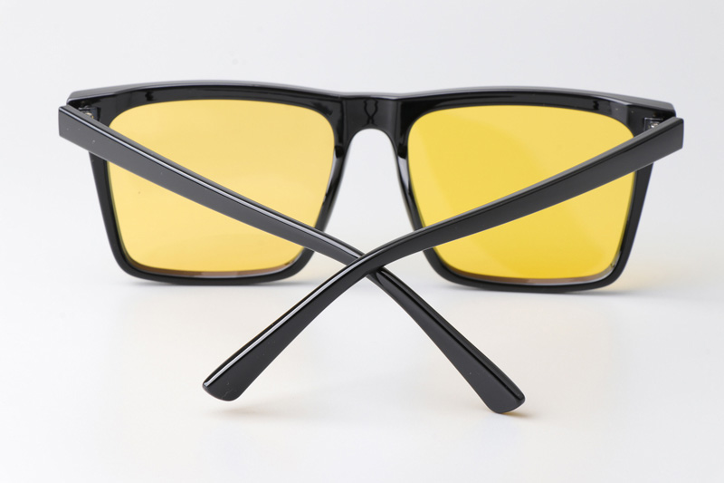 WT7506 Large Sunglasses Black Yellow