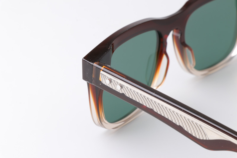 Wesley Sunglasses Red Transparent Green