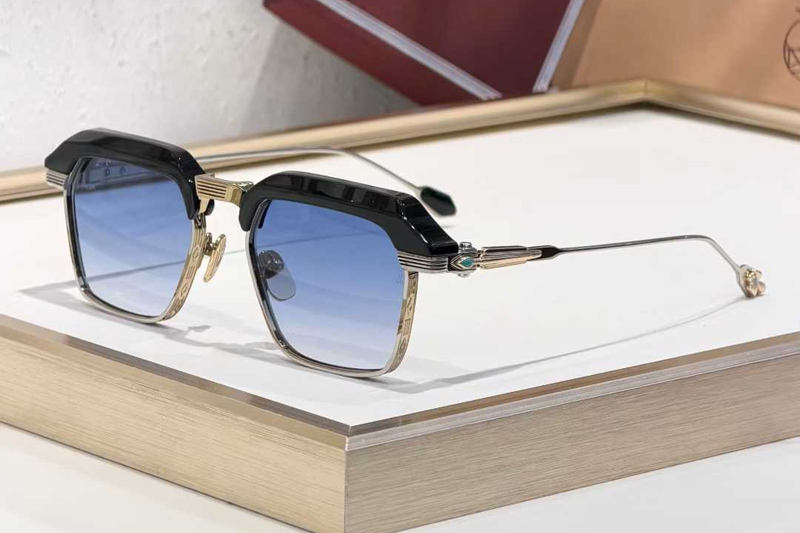 Worland Sunglasses Black Gold Gradient Blue