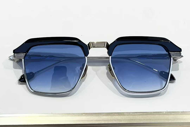 Worland Sunglasses Black Gold Gradient Blue