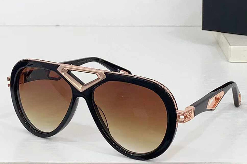 Z072 Sunglasses Black Gold Gradient Brown
