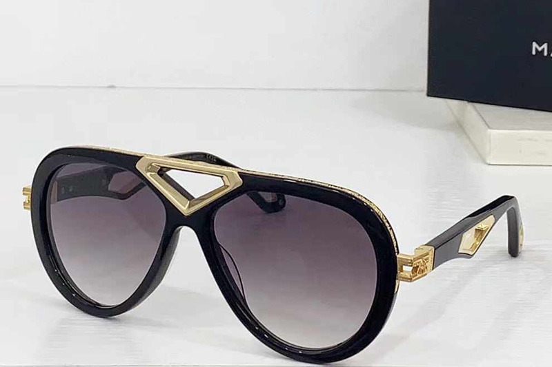 Z072 Sunglasses Black Gold Gradient Gray