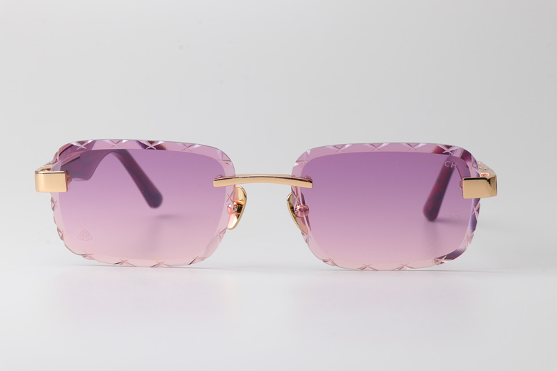 Z131 Sunglasses Gold Gradient Purple